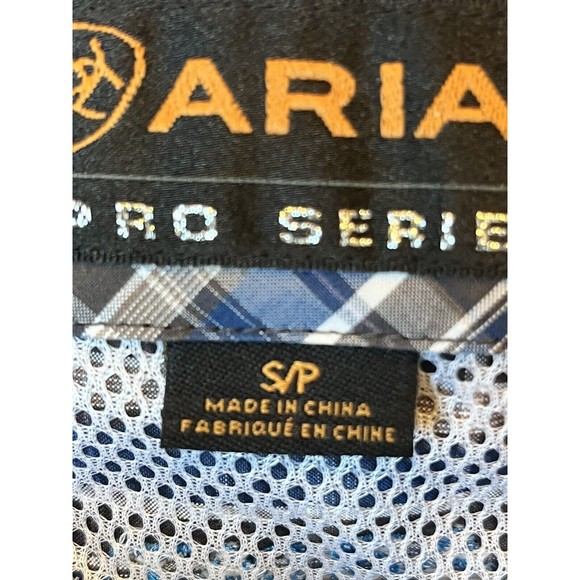 Ariat Pro Series Classic Button Down Shirt Mens Small Plaid Long Sleeve … - Picture 3 of 8